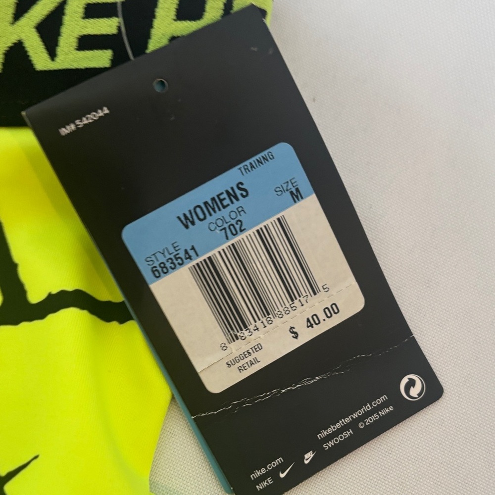 NWT Nike Pro Neon Yellow and Black Patterned Shorts - Picture 5 of 5